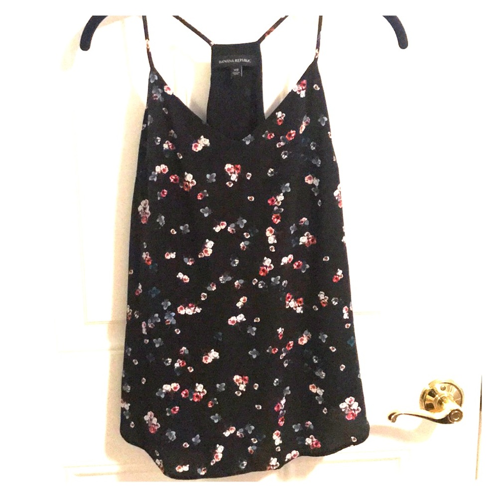 Banana Republic Black floral Cami Tank